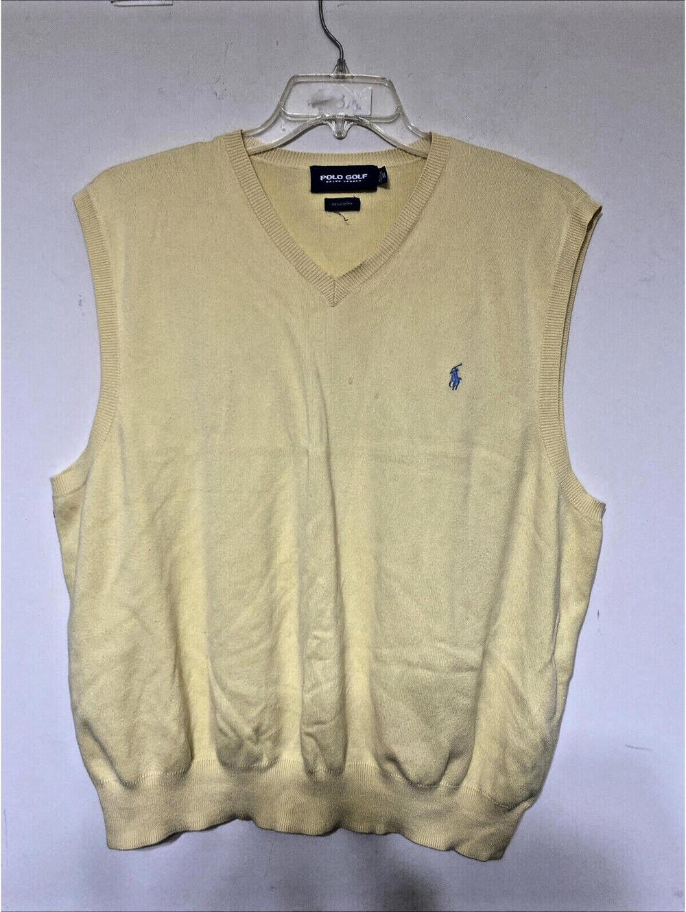Polo Golf Ralph Lauren Men's Top Yellow Size XL Sleeveless